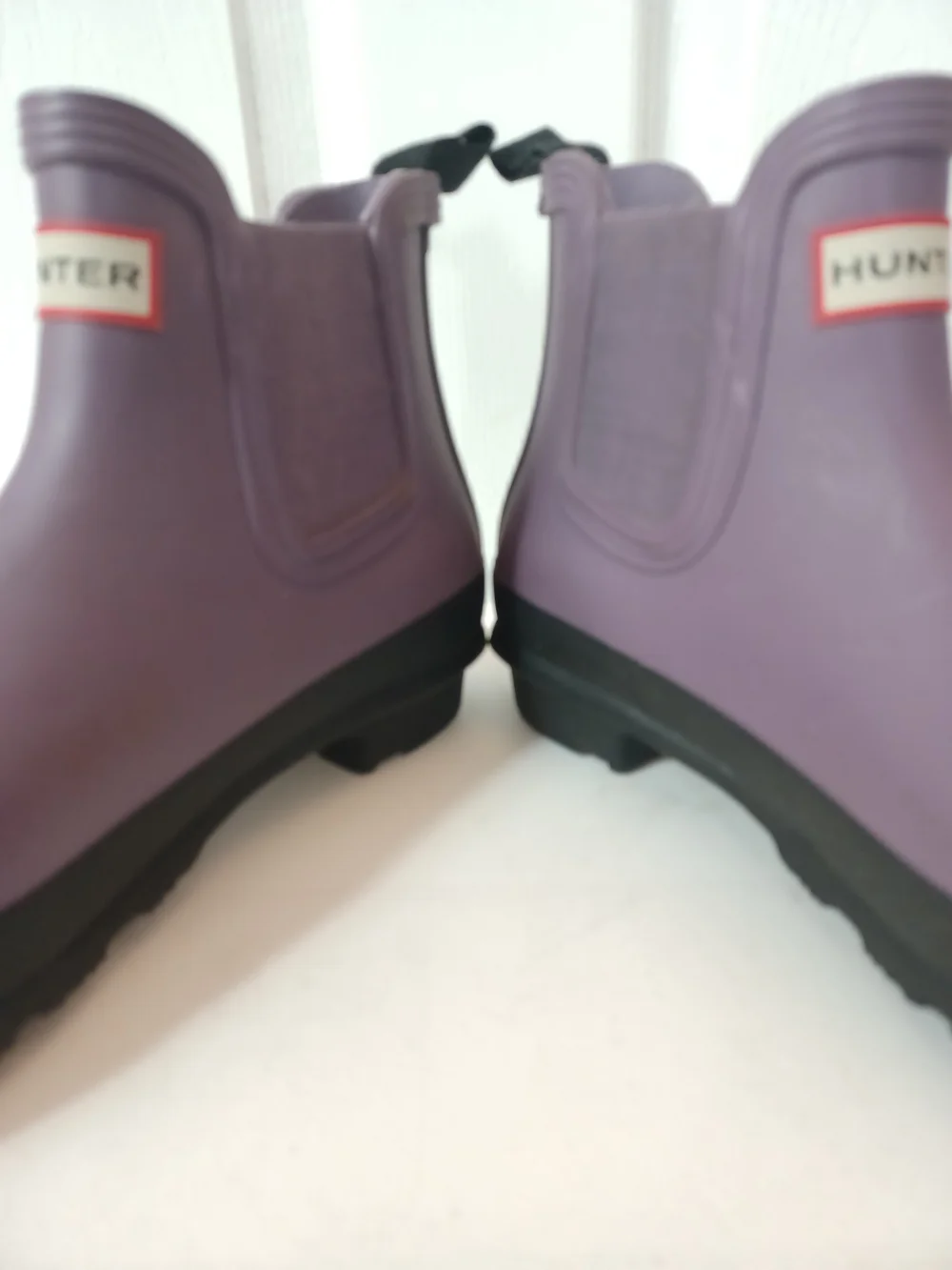 Hunter Original Waterproof Chelsea Ankle Rain Boots Purple Thistle Matte Size 7